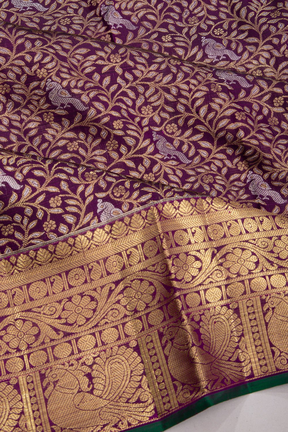 Kanchipuram Silk Brocade Purple Saree