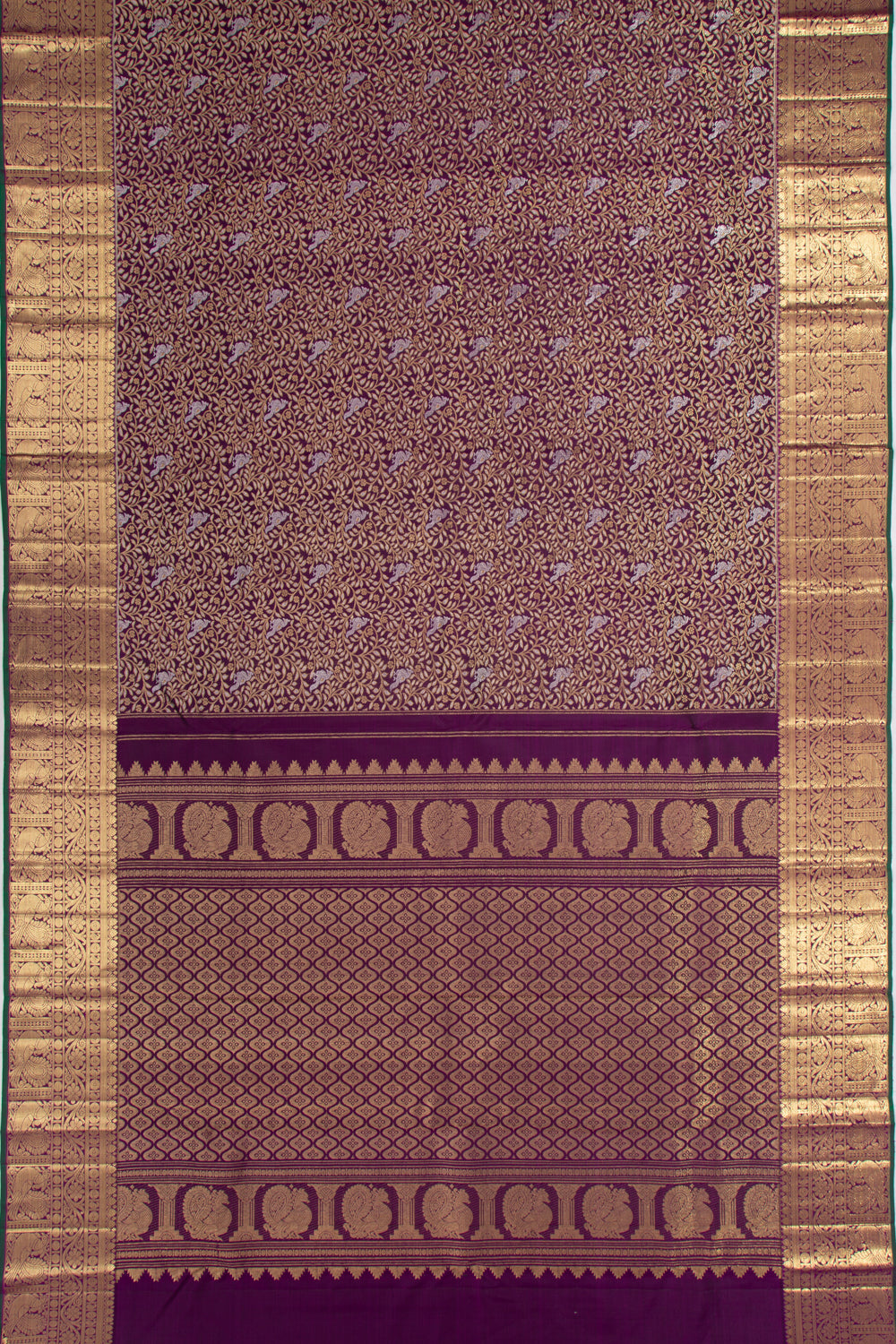 Kanchipuram Silk Brocade Purple Saree