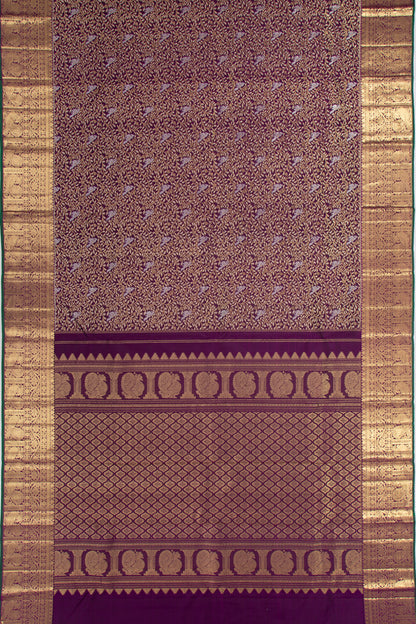 Kanchipuram Silk Brocade Purple Saree