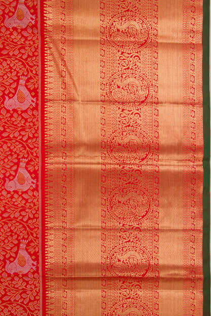 Kanchipuram Silk Brocade Red Saree