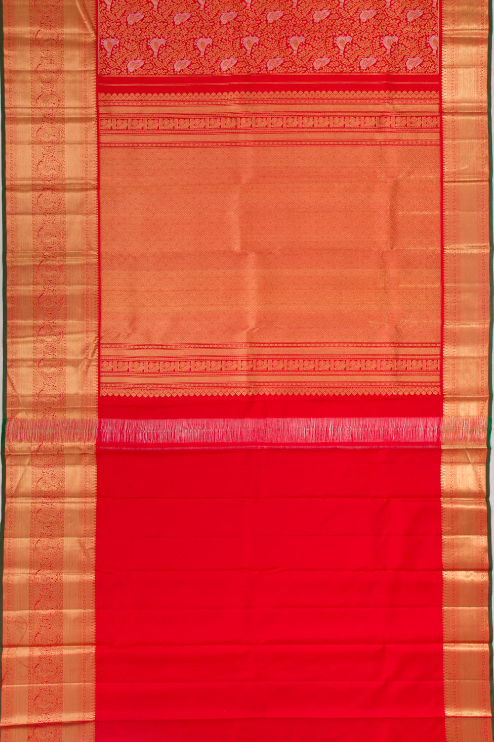 Kanchipuram Silk Brocade Red Saree