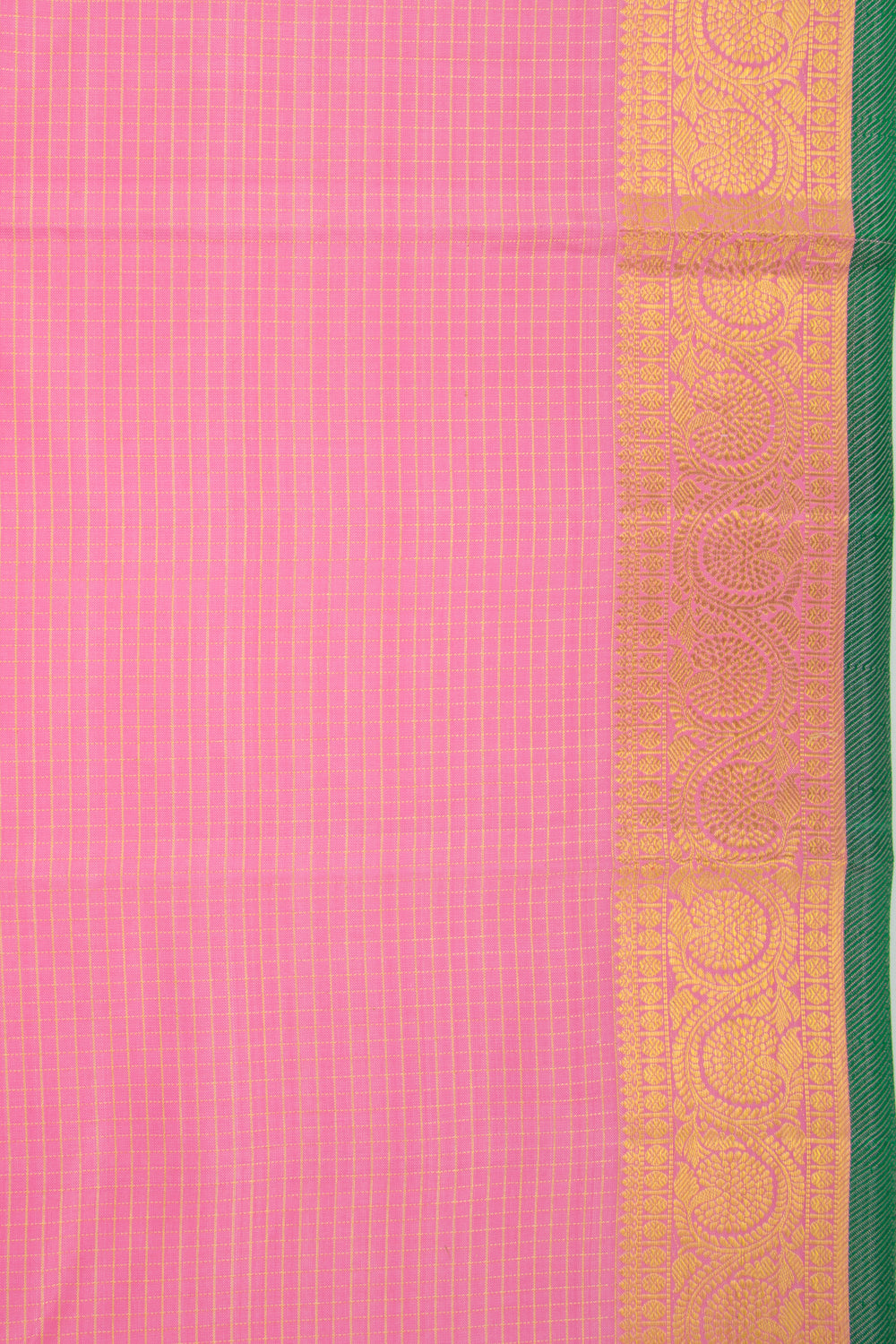 Kanchipuram Silk Kattam Checks Pink Saree