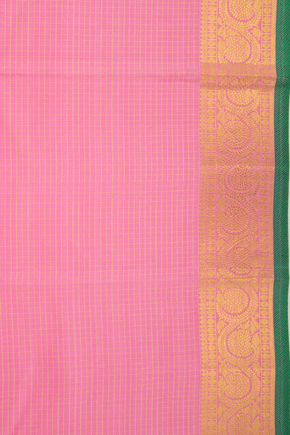 Kanchipuram Silk Kattam Checks Pink Saree
