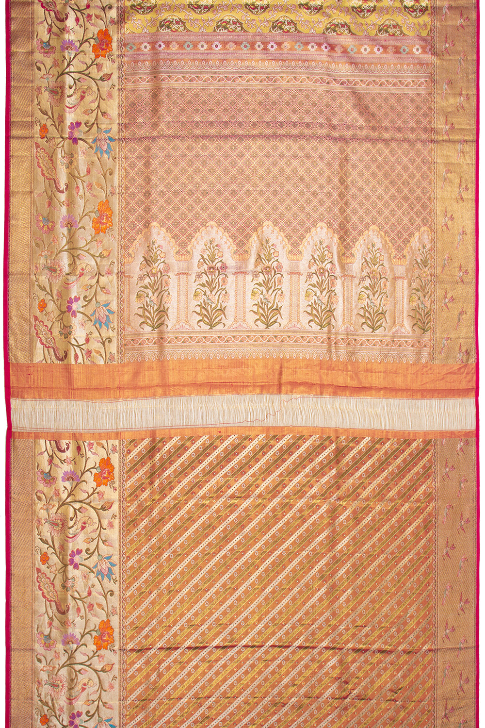 Kanchipuram Silk Tissue Brocade Gold Saree