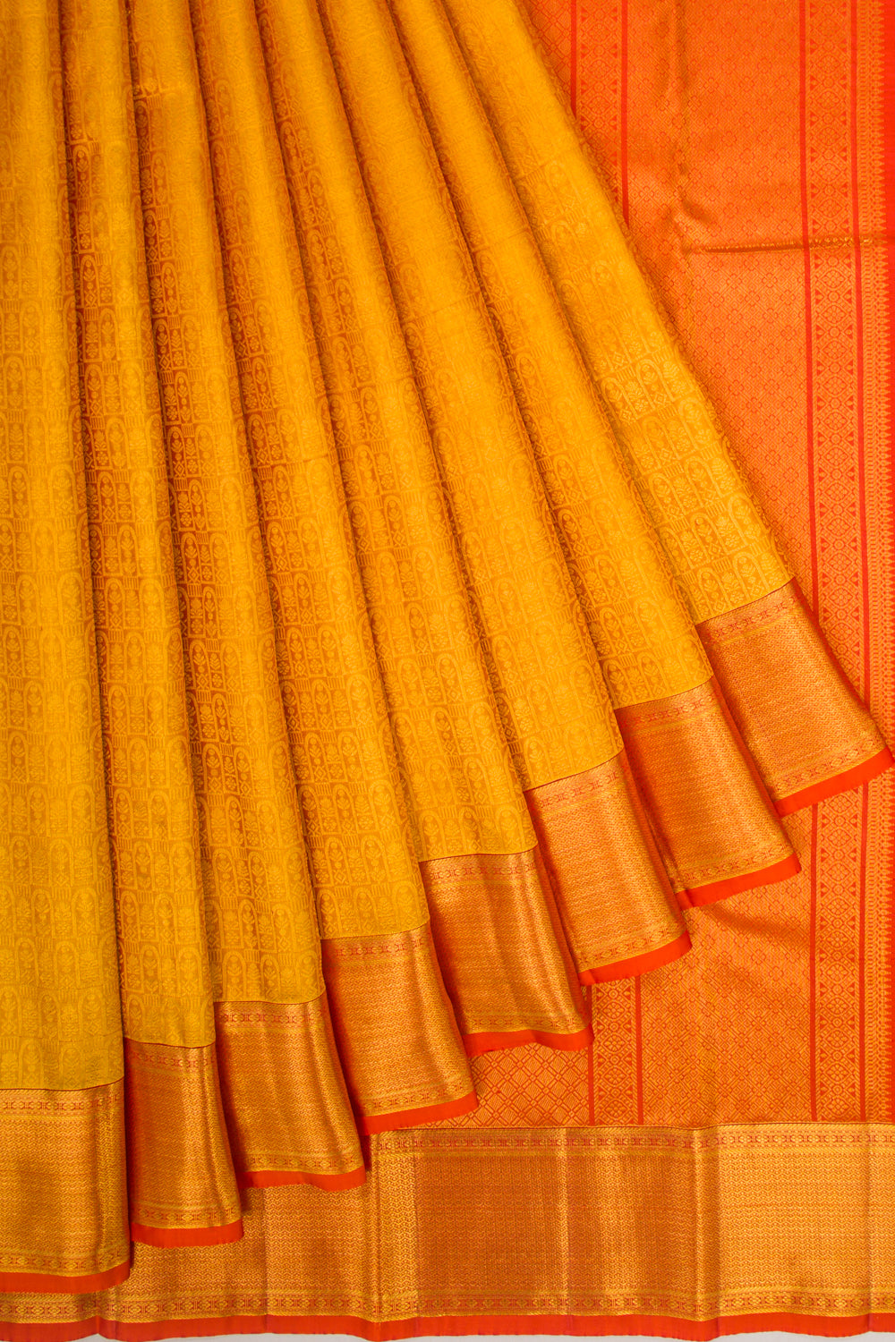 Taranga Kanchi Silk Brocade Yellow Saree
