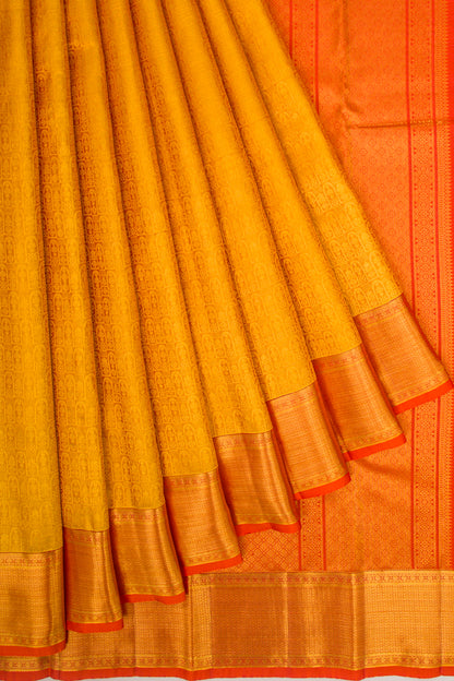 Taranga Kanchi Silk Brocade Yellow Saree