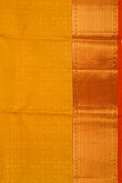 Taranga Kanchi Silk Brocade Yellow Saree