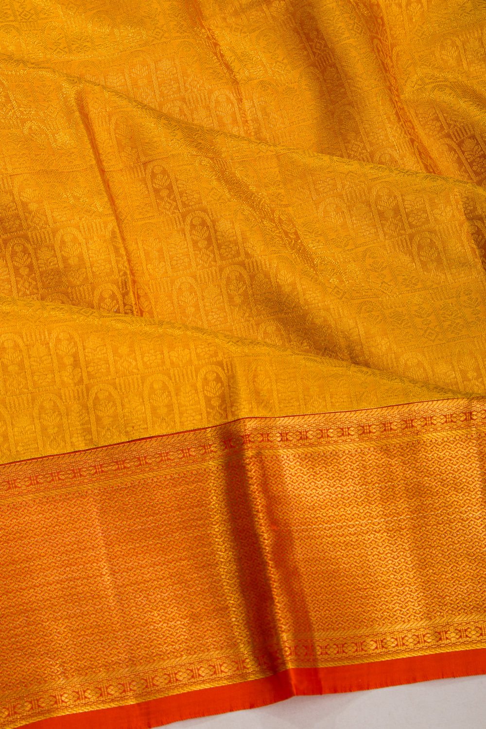 Taranga Kanchi Silk Brocade Yellow Saree