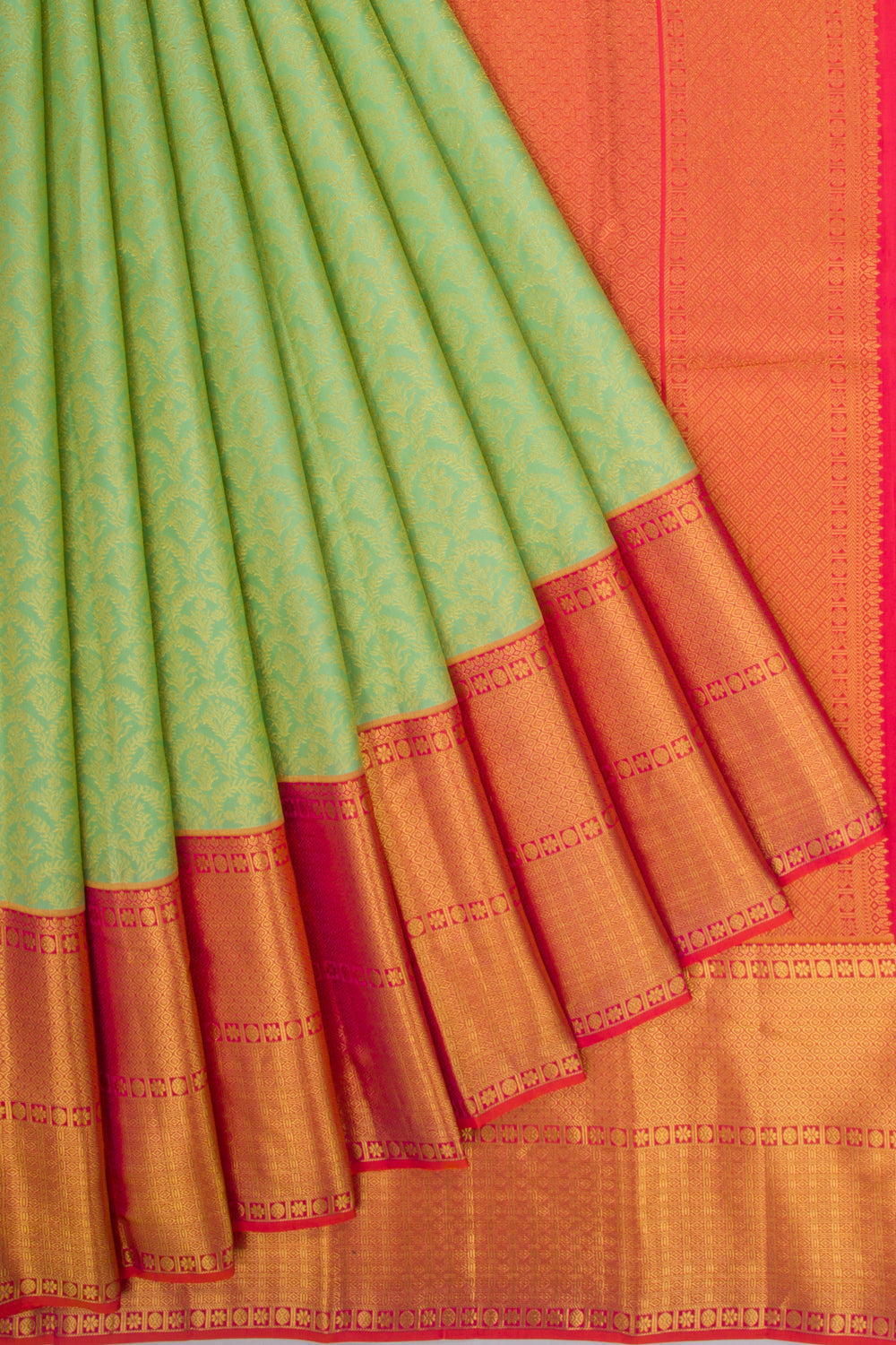 Kanchipuram Silk Brocade Green Saree