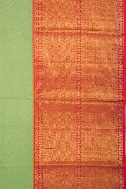 Kanchipuram Silk Brocade Green Saree