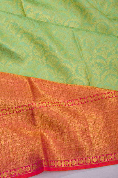 Kanchipuram Silk Brocade Green Saree