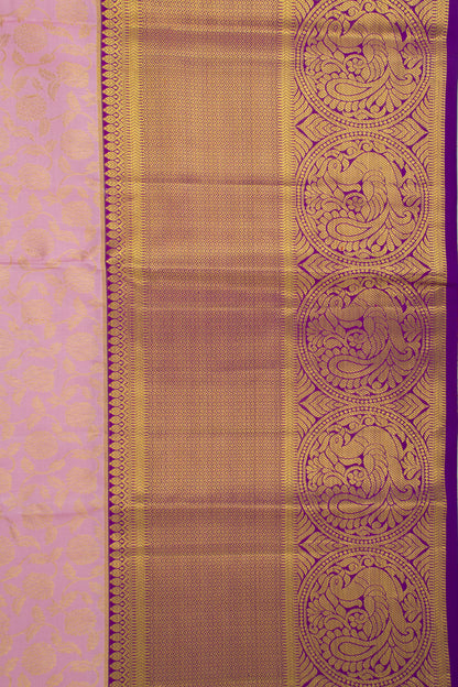 Kanchipuram Silk Brocade Baby Pink Saree