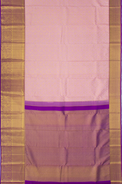 Kanchipuram Silk Brocade Baby Pink Saree