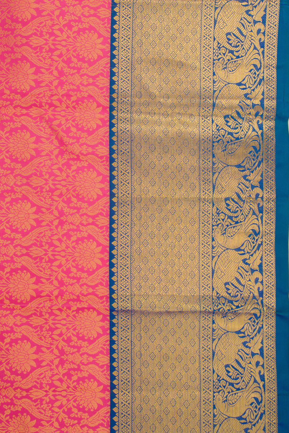 Kanchipuram Silk Brocade Pink Saree