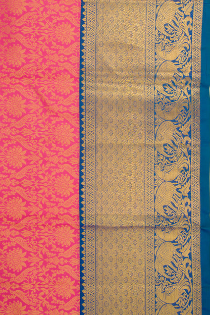 Kanchipuram Silk Brocade Pink Saree