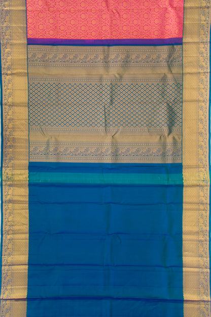 Kanchipuram Silk Brocade Pink Saree