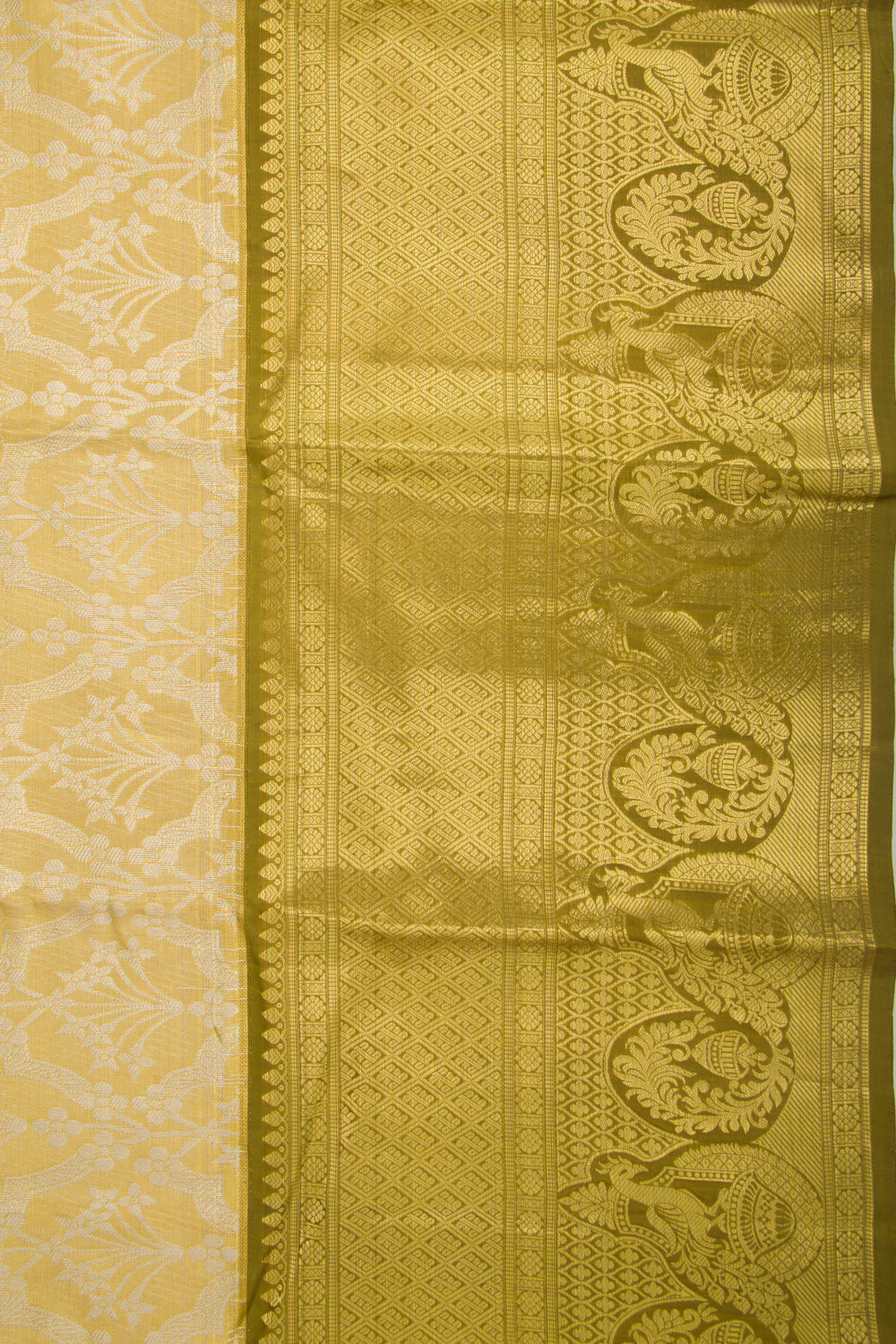 Taranga Kanchi Silk Tissue Brocade Gold Saree