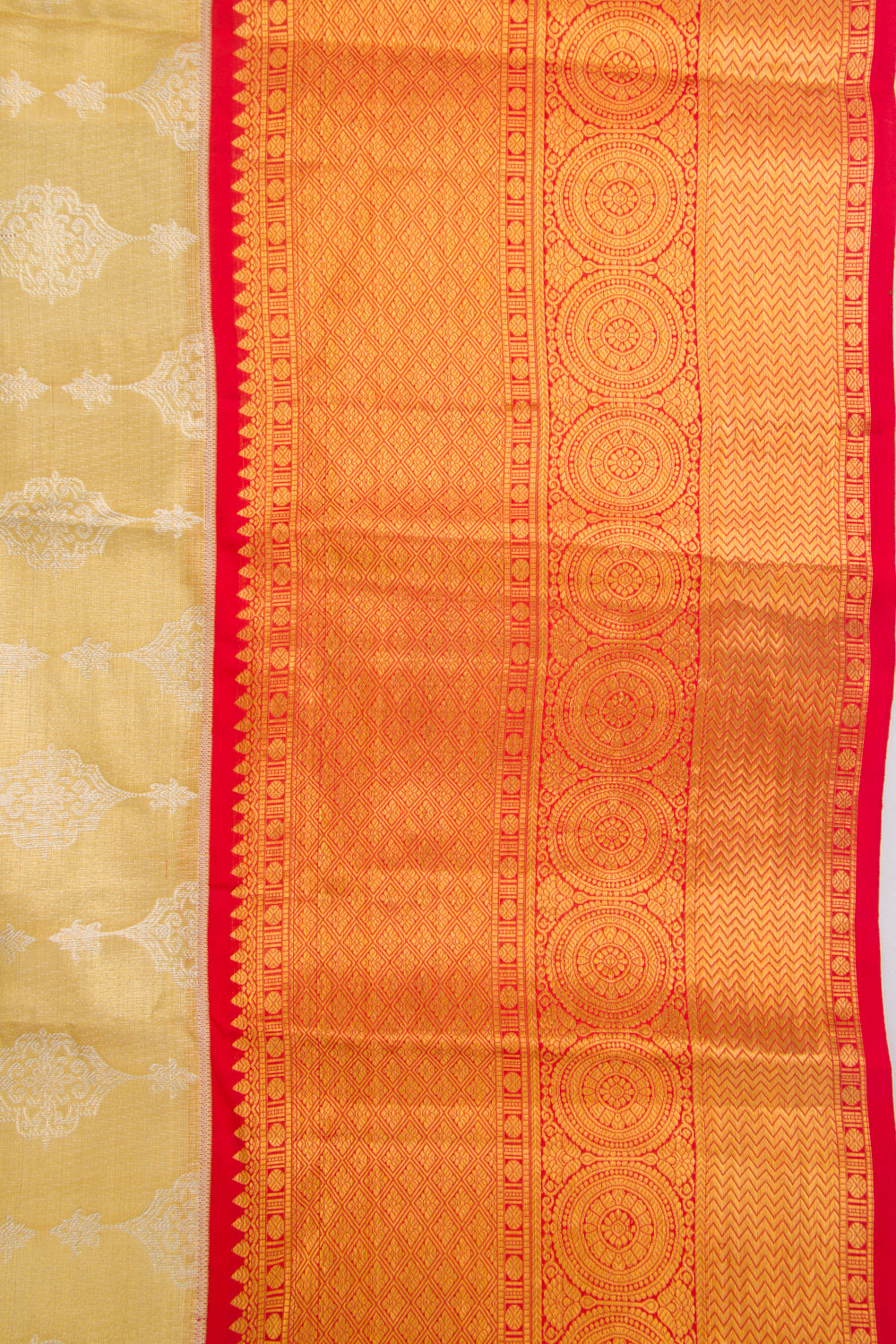 Taranga Kanchi Silk Tissue Brocade Gold Saree