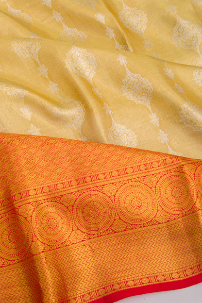 Taranga Kanchi Silk Tissue Brocade Gold Saree