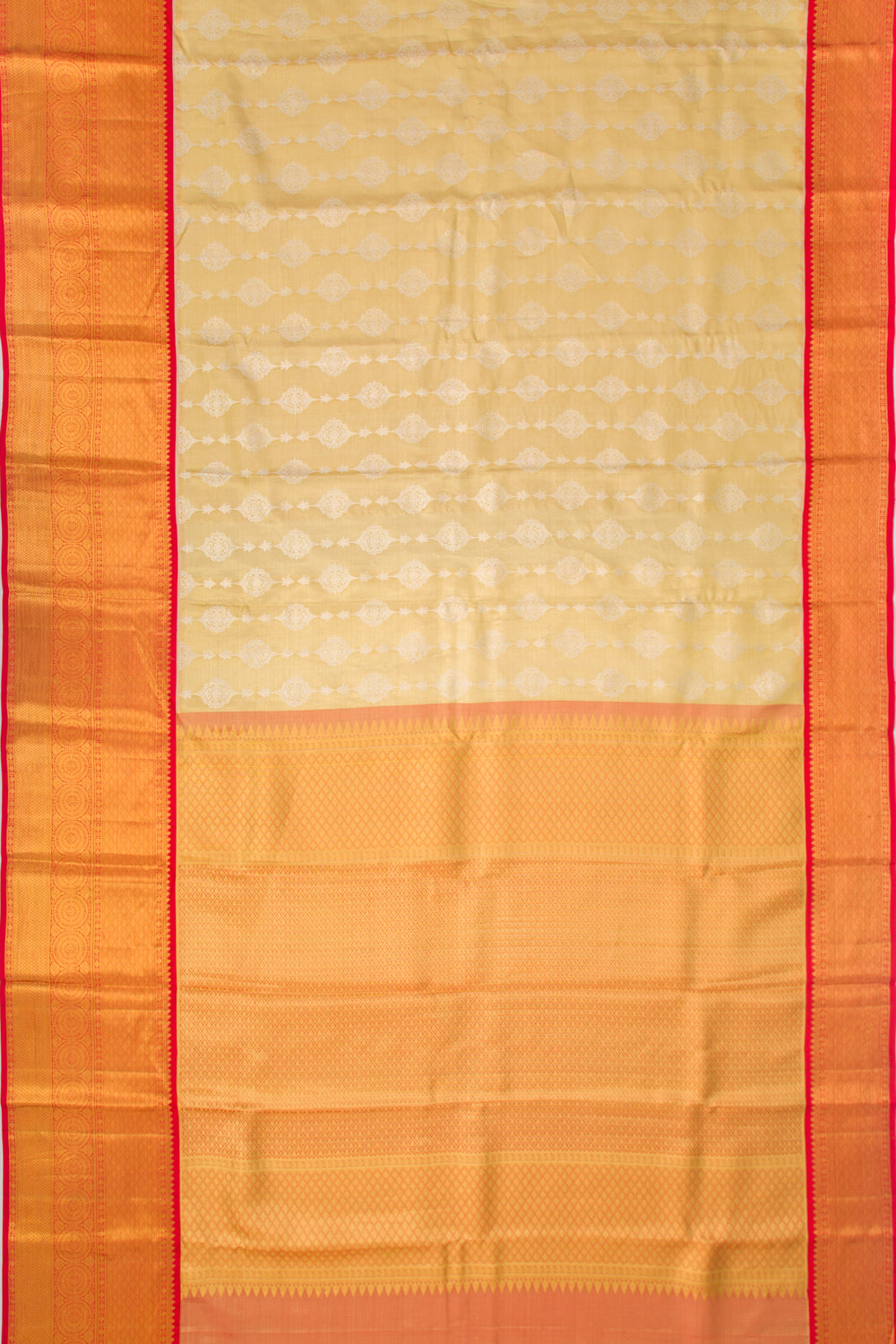 Taranga Kanchi Silk Tissue Brocade Gold Saree
