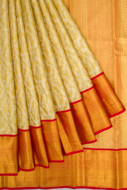Taranga Kanchi Silk Tissue Brocade Gold Saree
