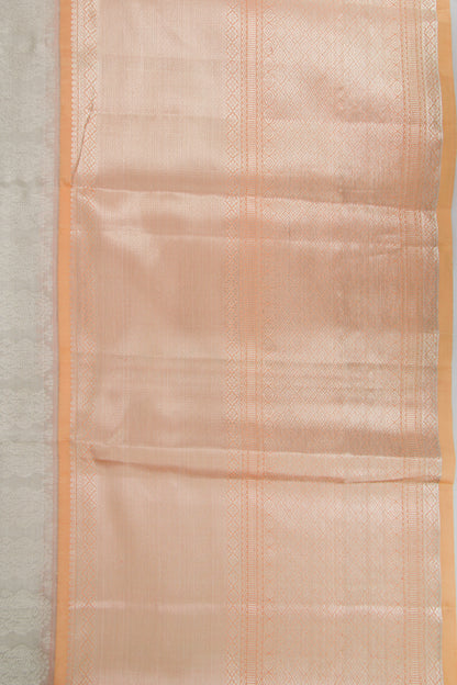 Taranga Kanchi Silk Tissue Brocade Silver Saree