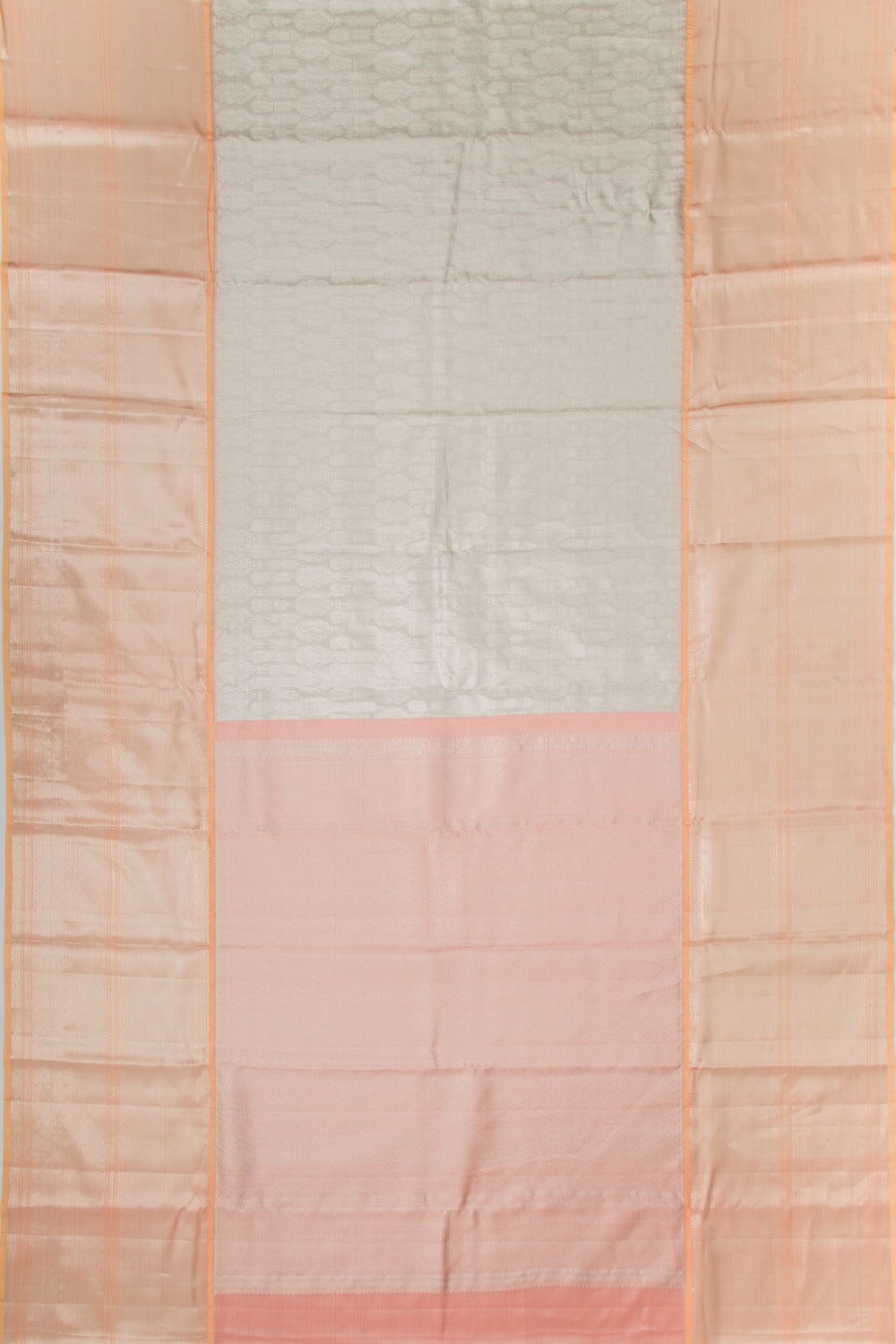 Taranga Kanchi Silk Tissue Brocade Silver Saree