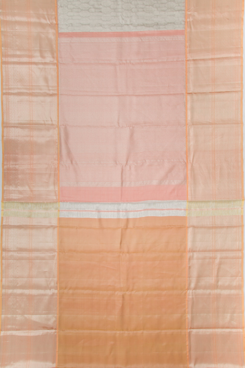 Taranga Kanchi Silk Tissue Brocade Silver Saree