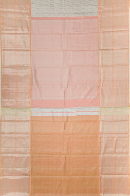 Taranga Kanchi Silk Tissue Brocade Silver Saree