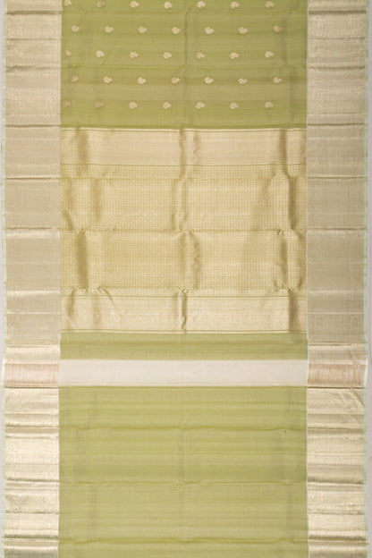 Kanchipuram Kora Organza Butta Green Saree