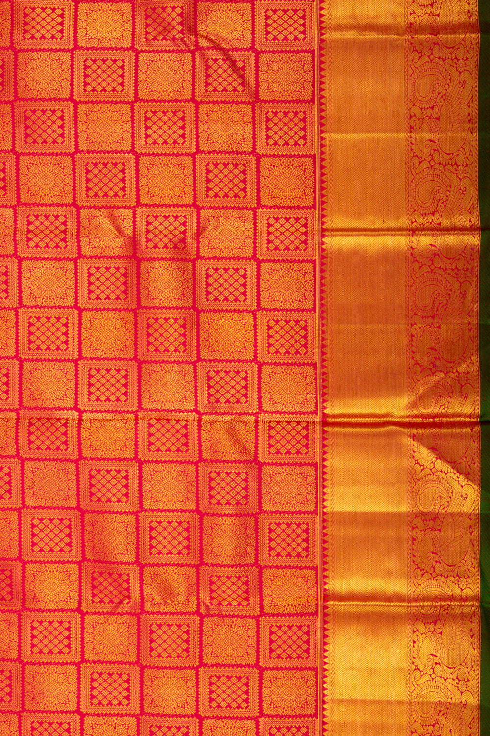 Kanchipuram Silk Brocade Red Saree