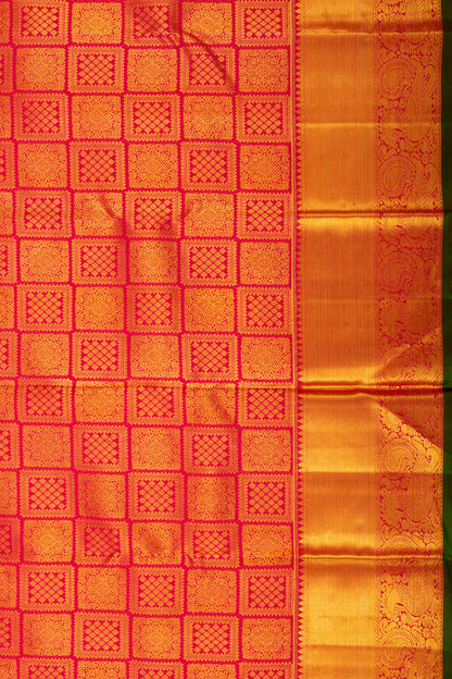 Kanchipuram Silk Brocade Red Saree