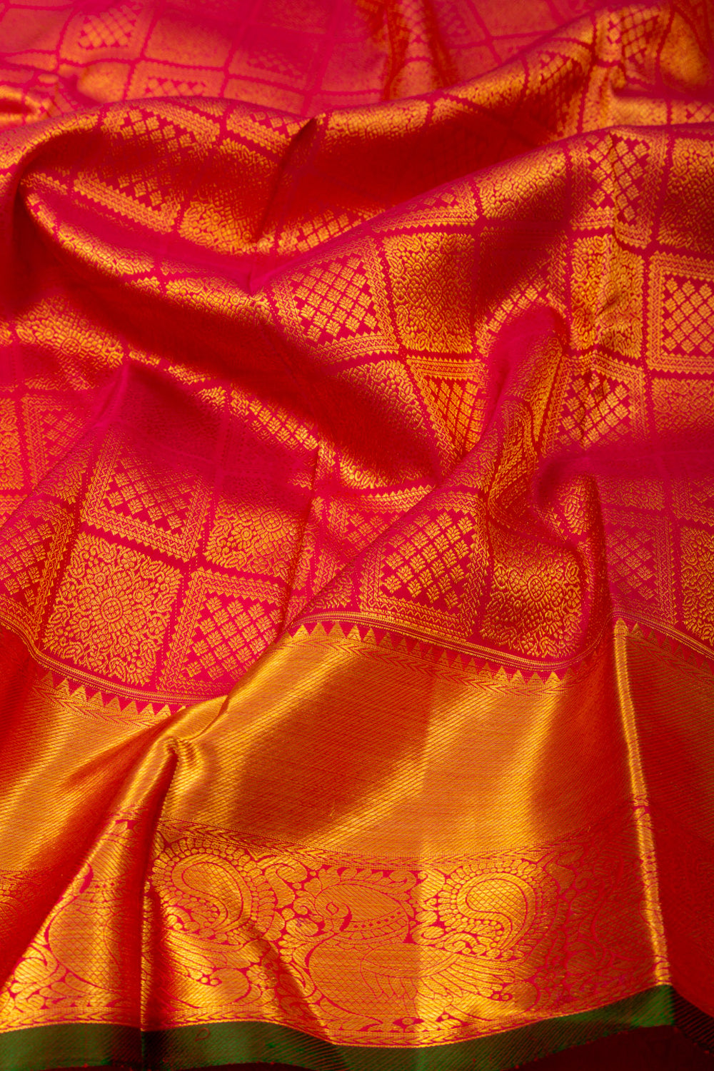 Kanchipuram Silk Brocade Red Saree