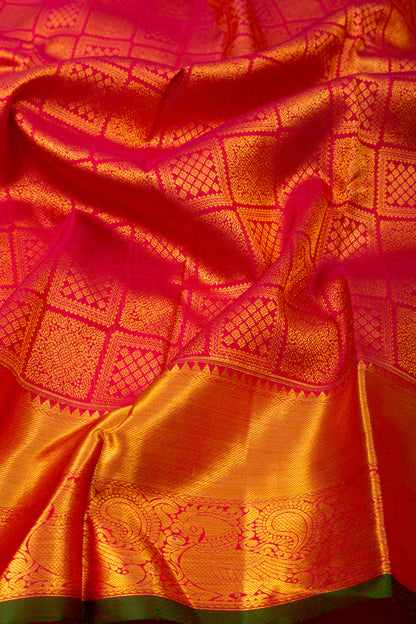 Kanchipuram Silk Brocade Red Saree