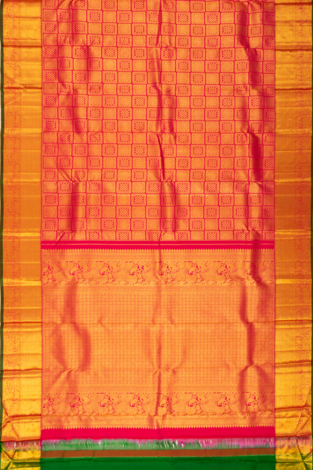 Kanchipuram Silk Brocade Red Saree