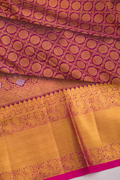 Kanchipuram Silk Brocade Purple Saree