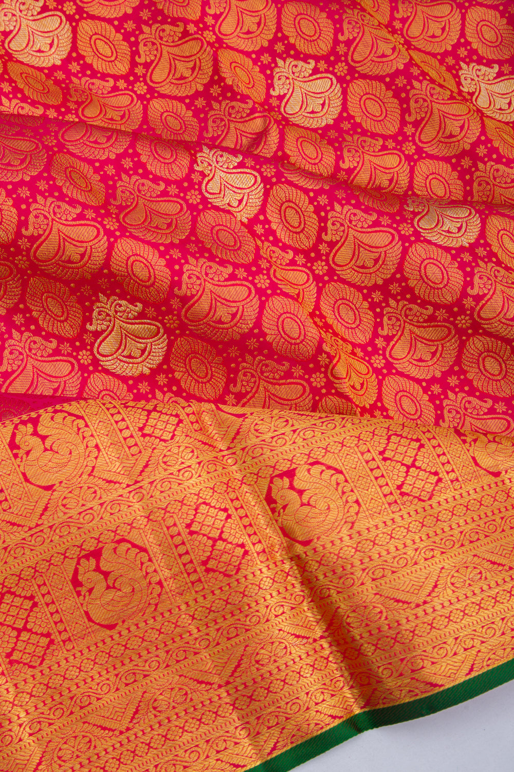 Kanchipuram Silk Brocade Pink Saree