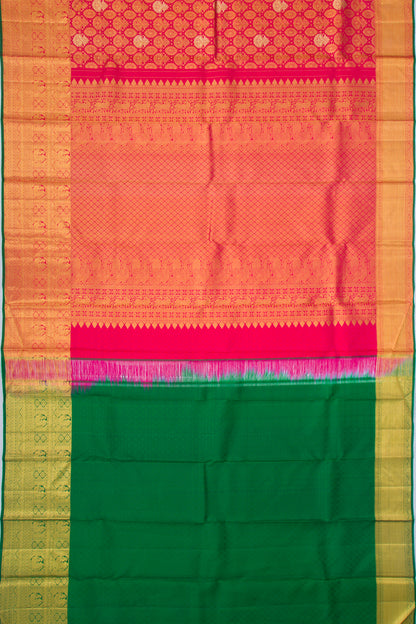 Kanchipuram Silk Brocade Pink Saree