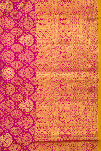 Kanchipuram Silk Brocade Purple Saree