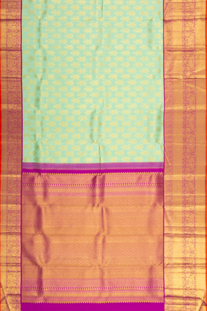 Kanchipuram Silk Brocade Pastel Green Saree
