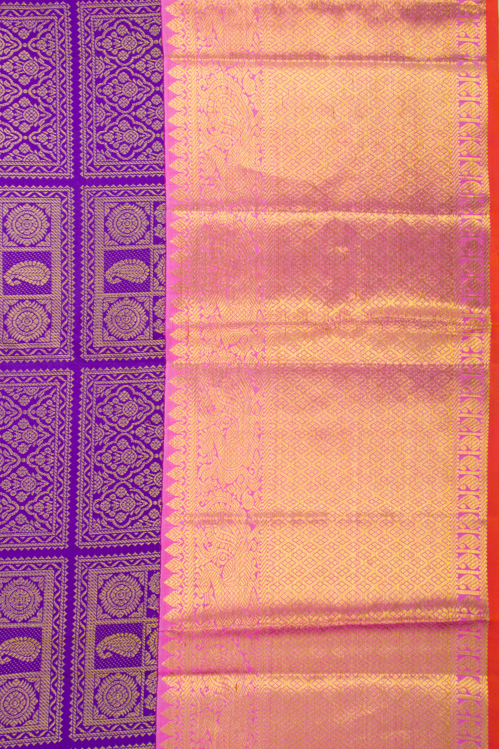 Kanchipuram Silk Brocade Violet Saree