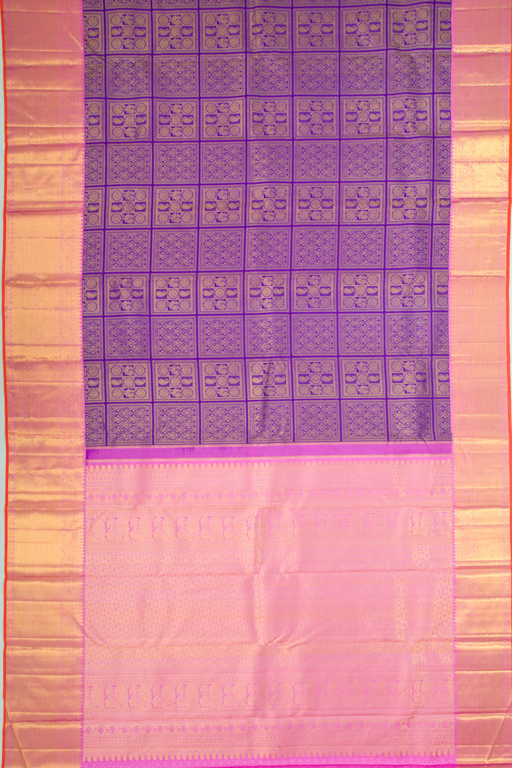 Kanchipuram Silk Brocade Violet Saree