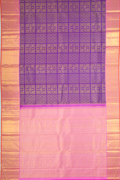 Kanchipuram Silk Brocade Violet Saree