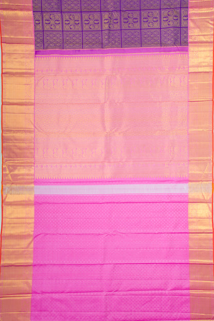 Kanchipuram Silk Brocade Violet Saree