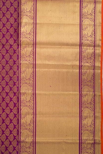 Kanchipuram Silk Brocade Purple Saree