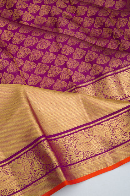 Kanchipuram Silk Brocade Purple Saree