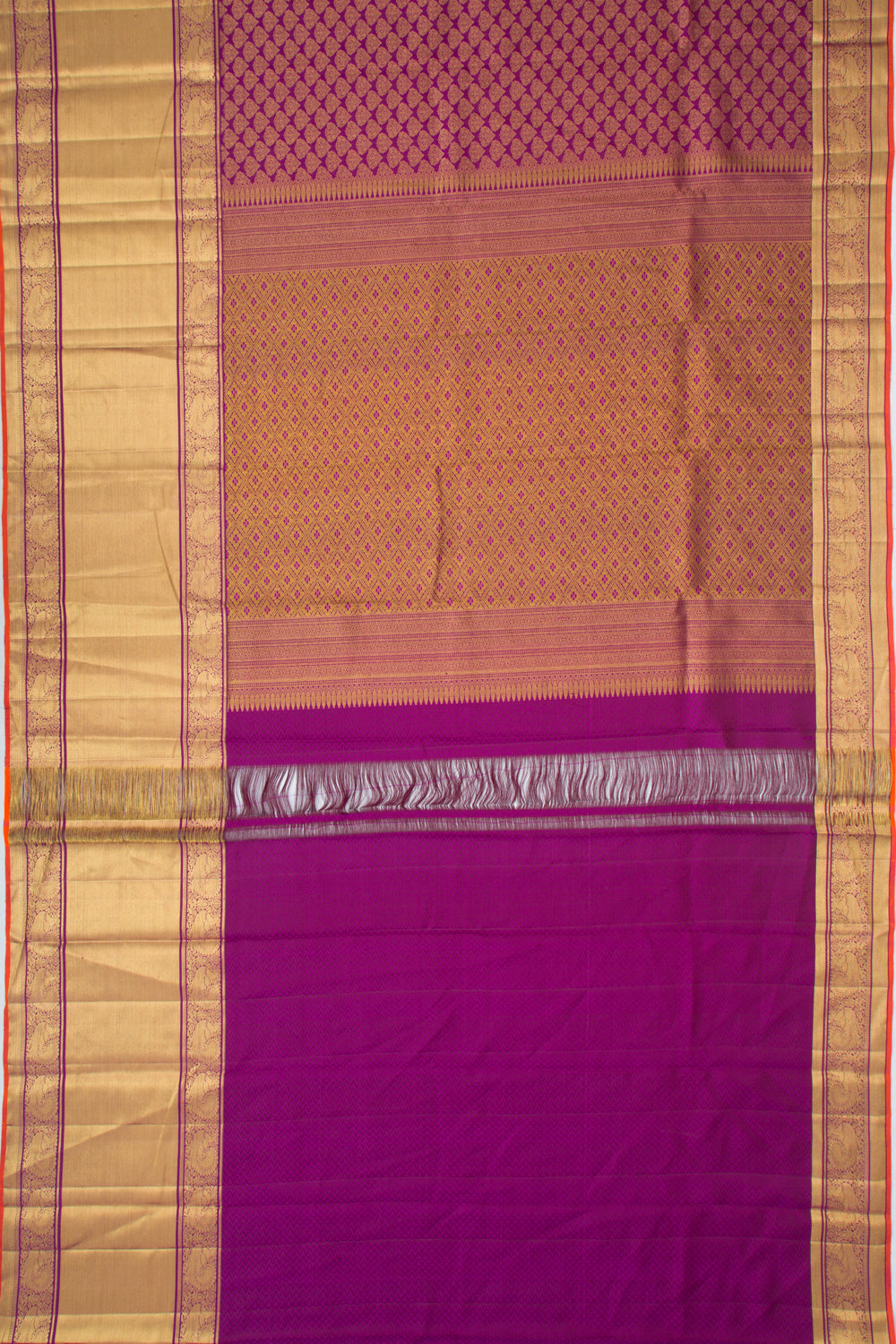 Kanchipuram Silk Brocade Purple Saree
