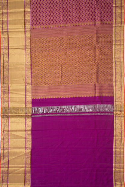 Kanchipuram Silk Brocade Purple Saree