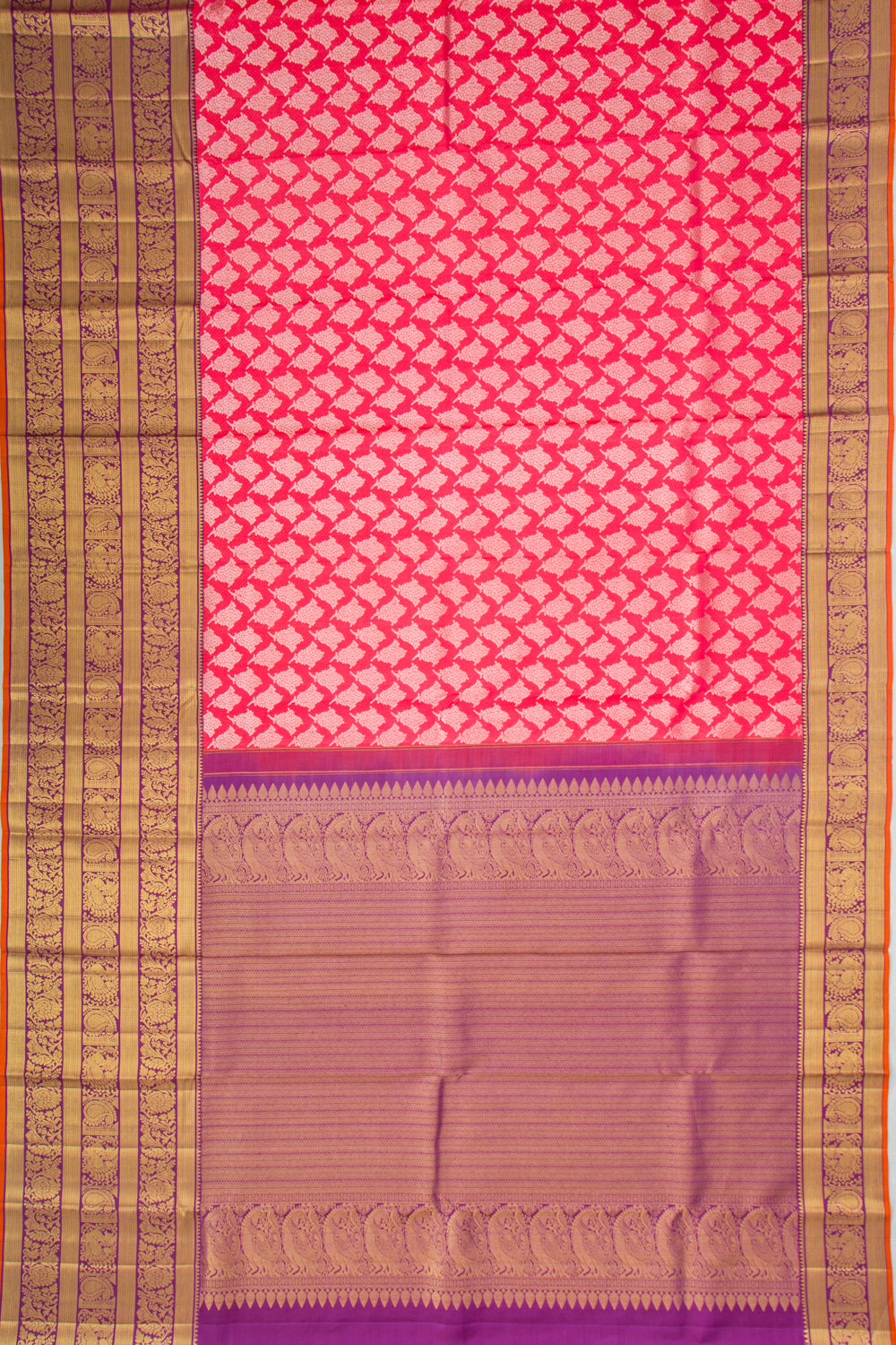 Kanchipuram Silk Brocade Pink Saree