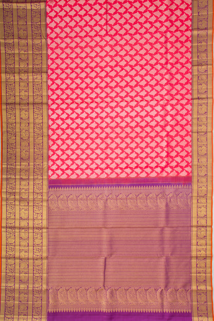 Kanchipuram Silk Brocade Pink Saree
